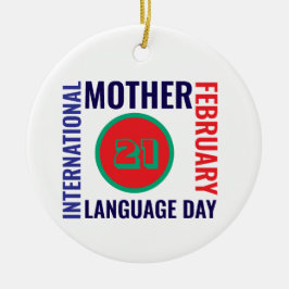 母語国際的の日 セラミックオーナメント