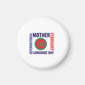 母語国際的の日 マグネット (正面)