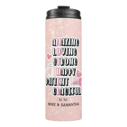 母語頭文字 |フローラ |母の日の贈り物 タンブラー (正面)