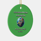 母語魔法。母語の日。 セラミックオーナメント (右)