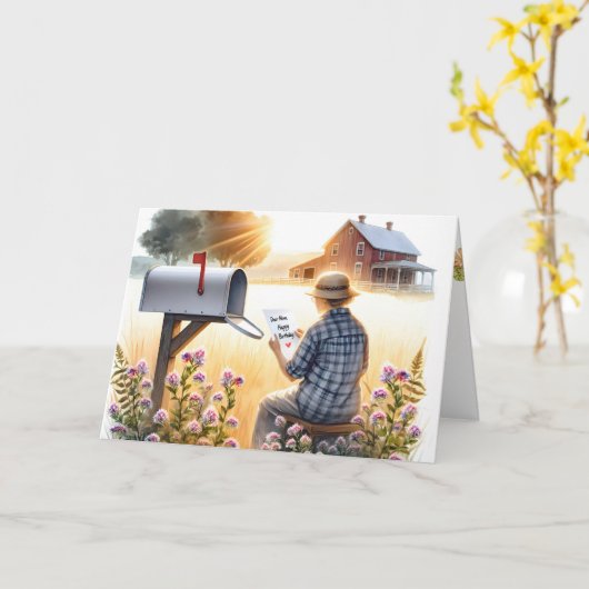 母読の子からの誕生日 カード (黄色い花)