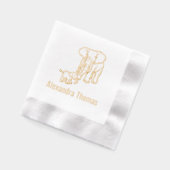 母象とベビー象の名前 箔ナプキン (左)