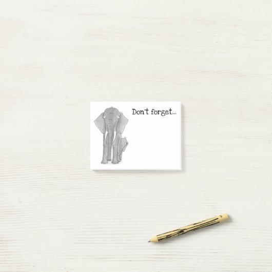 母象とベビー象忘れの後ろの ポストイット (デスク上)