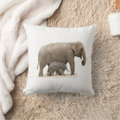 母象とベビー象 クッション (ブランケット)