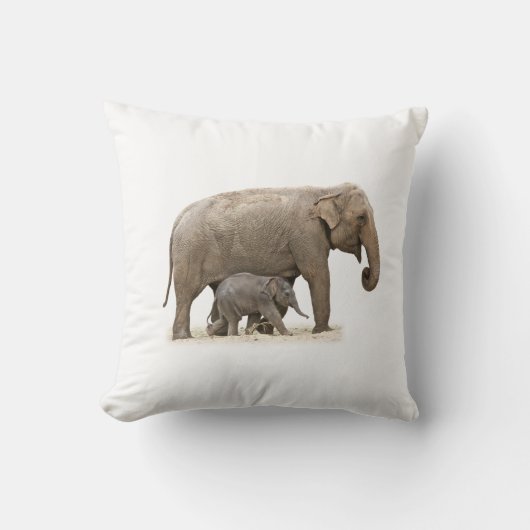 母象とベビー象 クッション (正面)