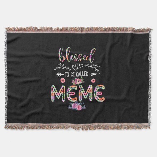 母賛美と呼ばれるミームの花 スローブランケット (正面)