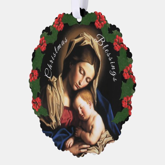 母賛美のクリスマス写真 オーナメントカード (左)