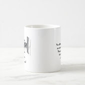 母賛美の日白黒聖書の一節 コーヒーマグカップ (中央)