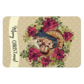 母賛美ベビーイエズクリスマスリースフローラ マグネット (横)