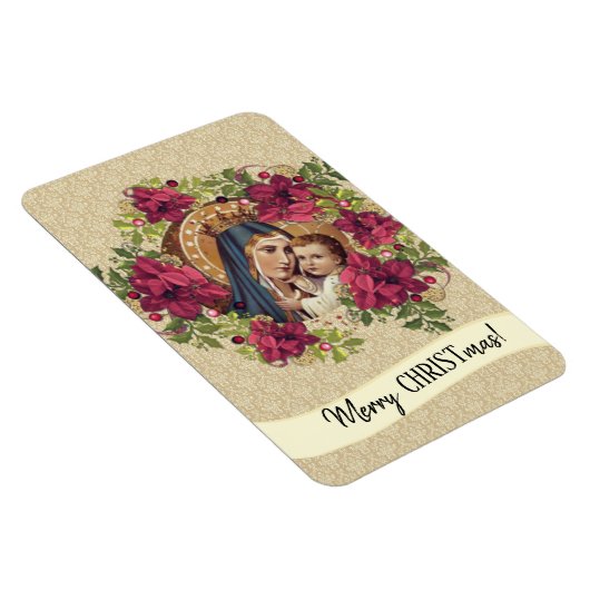 母賛美ベビーイエズクリスマスリースフローラ マグネット (右側)