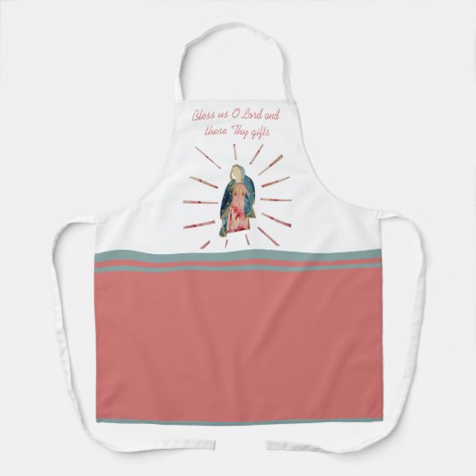 母賛美ヴァージンメアリ祈りの言葉 エプロン (正面)