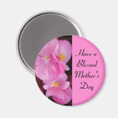 母賛美日ピンクの花写真シンプル マグネット (正面/裏面)