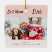 母赤面バラ金ゴールド最高の写真 セラミックオーナメント (裏面)