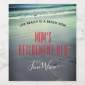 母退職した又は赤ワ素晴らしイン ワインラベル (シングルラベル)