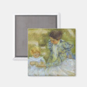 母遊は彼女の子供と一緒に。 c.1897，メアリー・カッサット マグネット (正面/裏面)