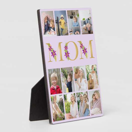 母金ゴールド花文字12縦写真コラージュ フォトプラーク (側面)