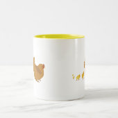 母雌鶏およびひよこ ツートーンマグカップ (中央)