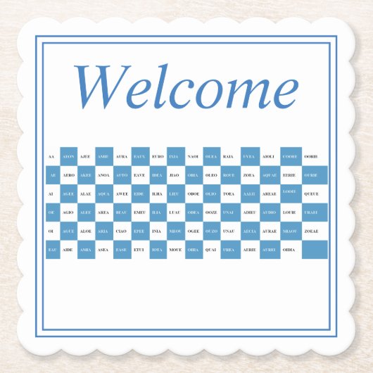 母音付きワードゲーム用カントシート語 ペーパーコースター (正面)