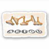 母音AEOU英語文法 シール (正面)