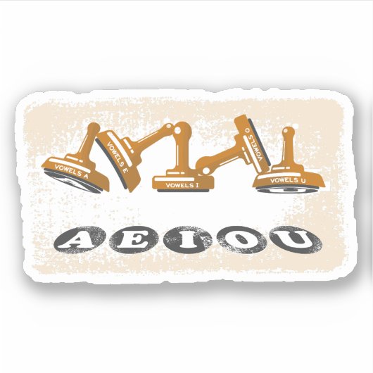 母音AEOU英語文法 シール (正面)