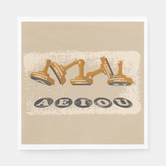 母音AEOU英語 スタンダードランチョンナプキン (正面)