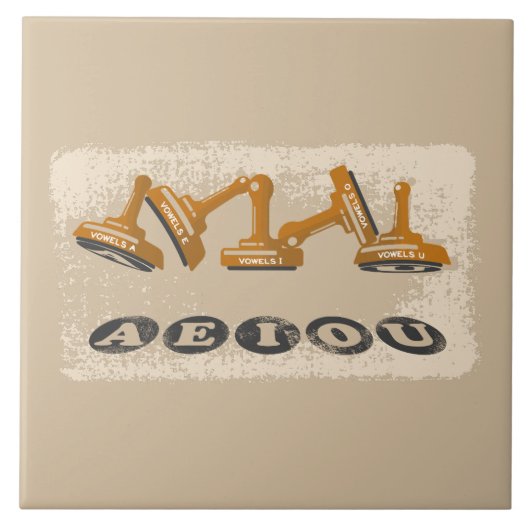 母音AEOU英語 タイル (正面)