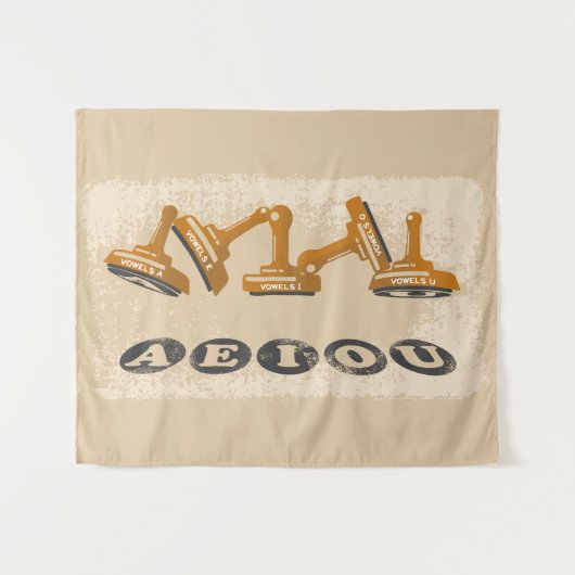 母音AEOU英語 タペストリー (正面(横))
