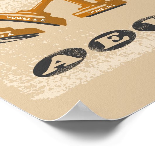 母音AEOU英語 ポスター (角)