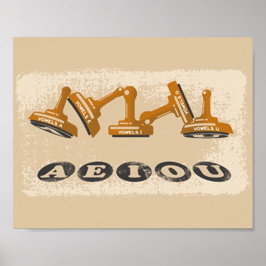 母音AEOU英語 ポスター (正面)