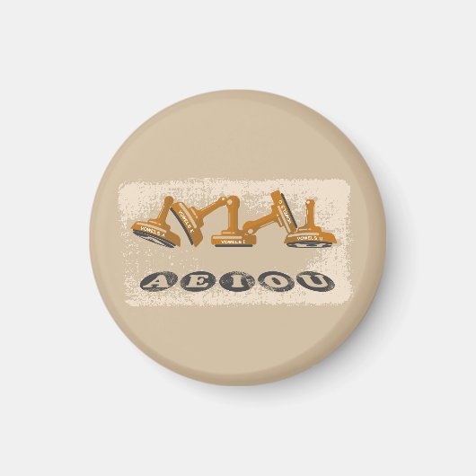 母音AEOU英語 マグネット (正面)