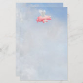 母飛んでいる文房具を着た子豚 便箋 (正面/裏面)