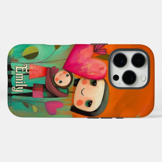 母魅力的と娘絵を描の Case-Mate iPhoneケース (裏面 (横))