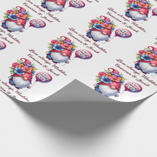 母魅力的の日格言マパーソナライズされた最高のム ラッピングペーパー (角)