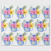 母魅力的日コーヒーカップブーケ ラッピングペーパー (フラット)