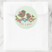 母鳥ベビーカスタム文字 ラウンドシール (バッグ)