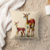 母鹿と子鹿 クッション (ブランケット)