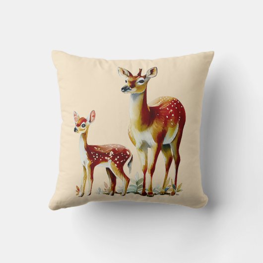 母鹿と子鹿 クッション (裏面)
