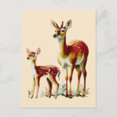 母鹿と子鹿 ポストカード (正面)