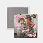 母1写真ピモダンッエレガントクガーリーの母の日 マグネット (正面/裏面)