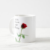 母100誕生日赤バラパーソナライズされた花 コーヒーマグカップ (正面左)