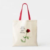 母100誕生日赤バラパーソナライズされた花 トートバッグ (裏面)