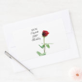 母100誕生日赤バラパーソナライズされた花 長方形シール (封筒)