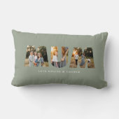 母3写真モダンセージエレガントグリーン母の日 ランバークッション (裏面)