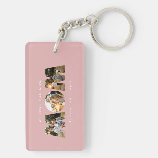 母3写真モダンピエレガントッガーリーク母の日 キーホルダー (裏面)