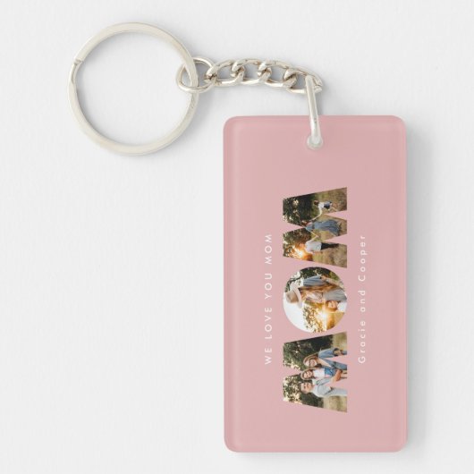 母3写真モダンピエレガントッガーリーク母の日 キーホルダー (正面)