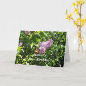 母6月誕生日-薄紫ブッシュの蝶 カード (黄色い花)