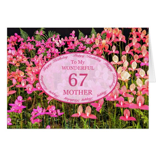 母67誕生日ピンク色の花 (正面横)