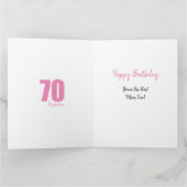 母70誕生日番号70写真コラージュ カード (内部)