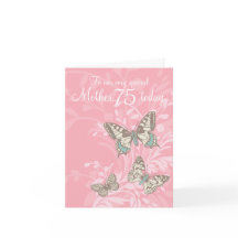 母75th誕生日蝶カード