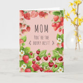 母、あなたはベリー最高の、イチゴ植物 カード (黄色い花)